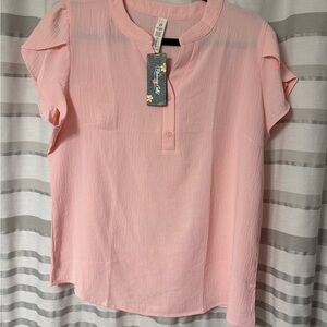 BloomChic Soft Pink Women's Blouse- Large